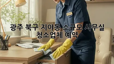 광주 북구 지야동 소규모 사무실 청소업체 예약