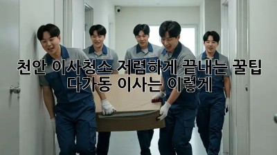 천안 이사청소 저렴하게 끝내는 꿀팁! ✨ 다가동 이사는 이렇게!