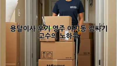 용달이사 후기: 영주 아지동 짐싸기 고수의 노하우!